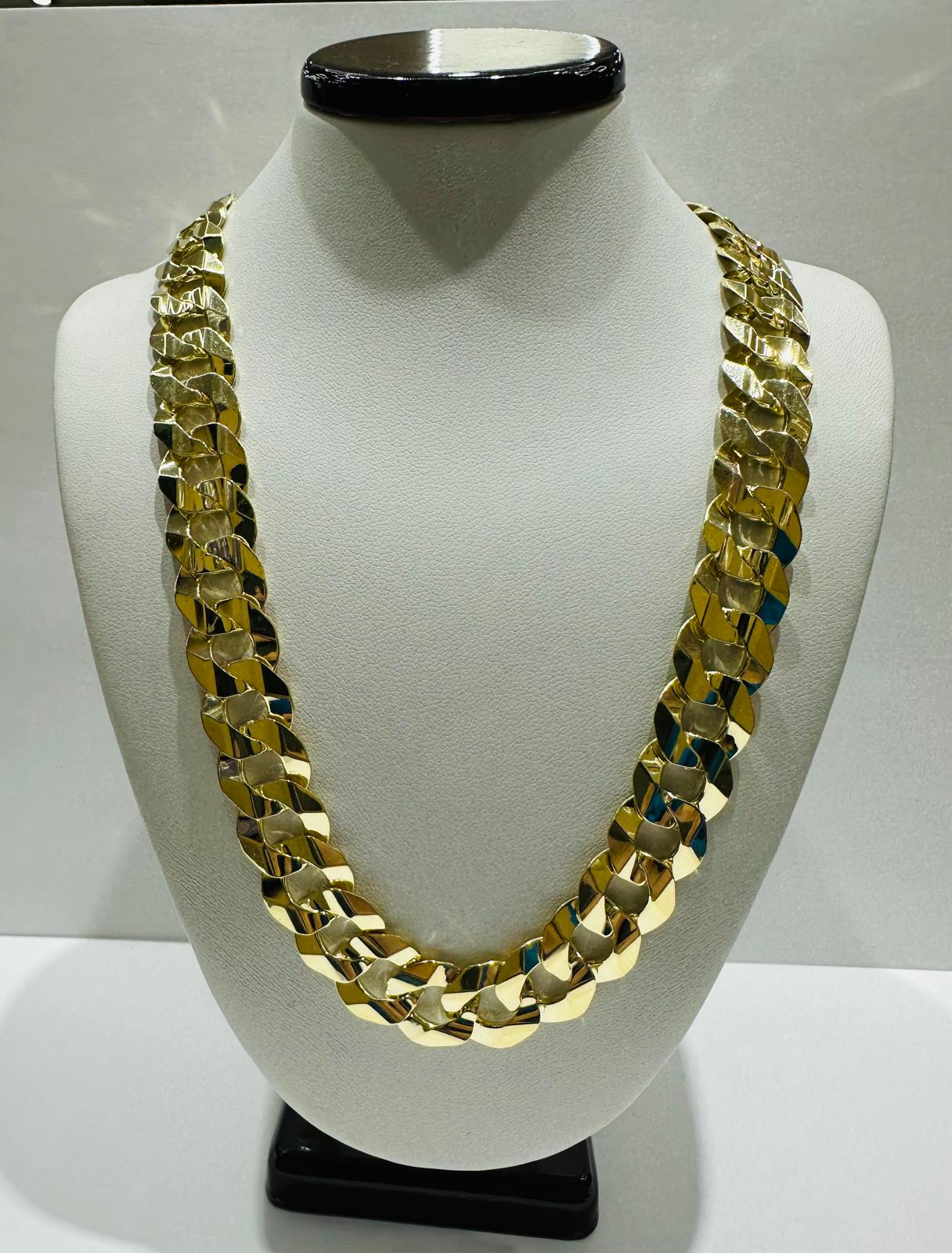 10K GOLD CUBAN LINK CHAIN NECKLACE  26"  12.58mm   87.3gm