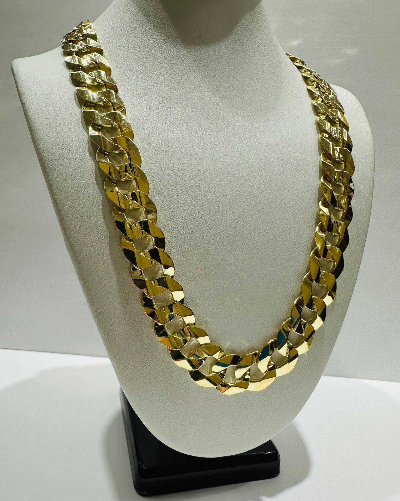 10K GOLD CUBAN LINK CHAIN NECKLACE  26"  12.58mm   87.3gm