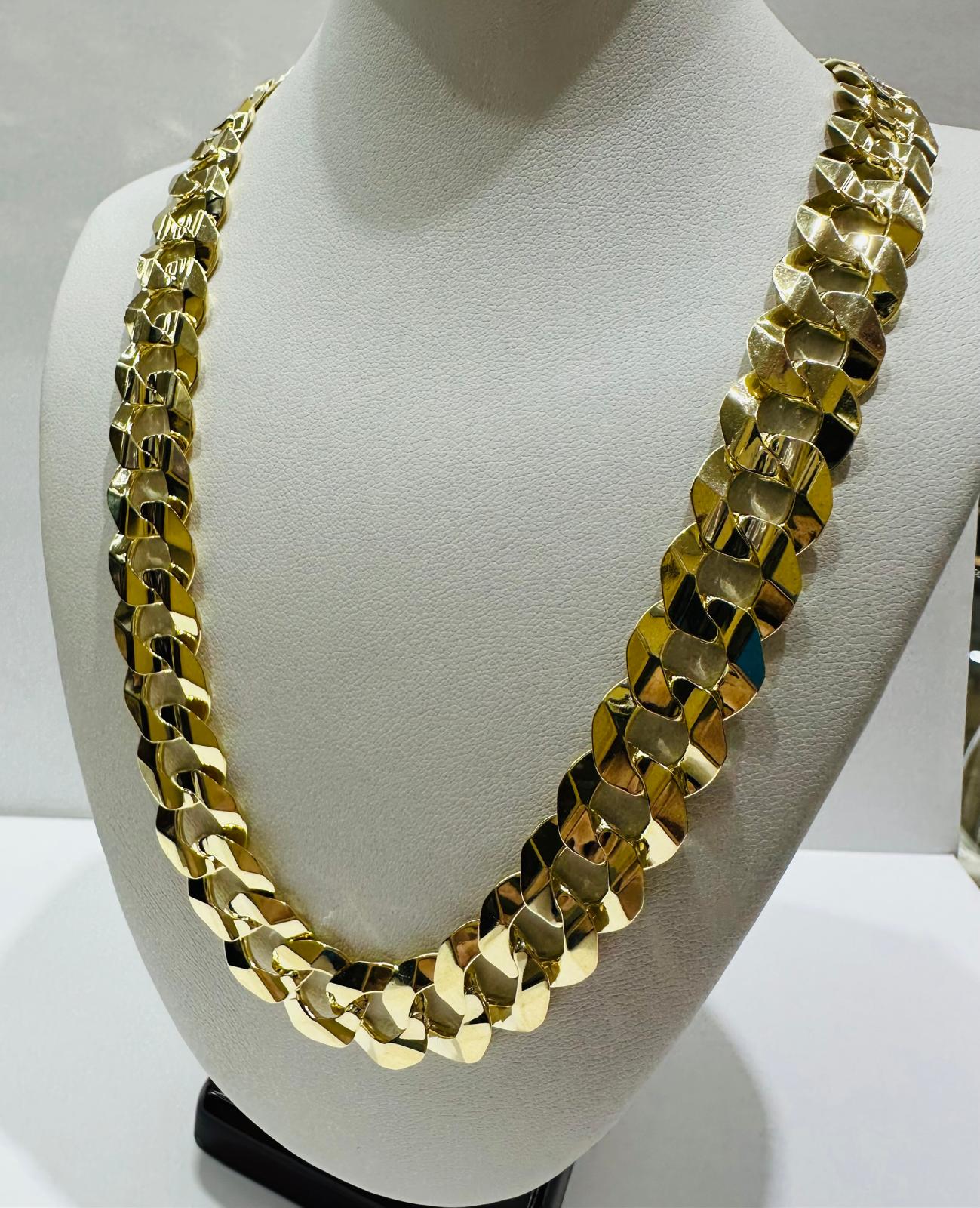 10K GOLD CUBAN LINK CHAIN NECKLACE  26"  12.58mm   87.3gm