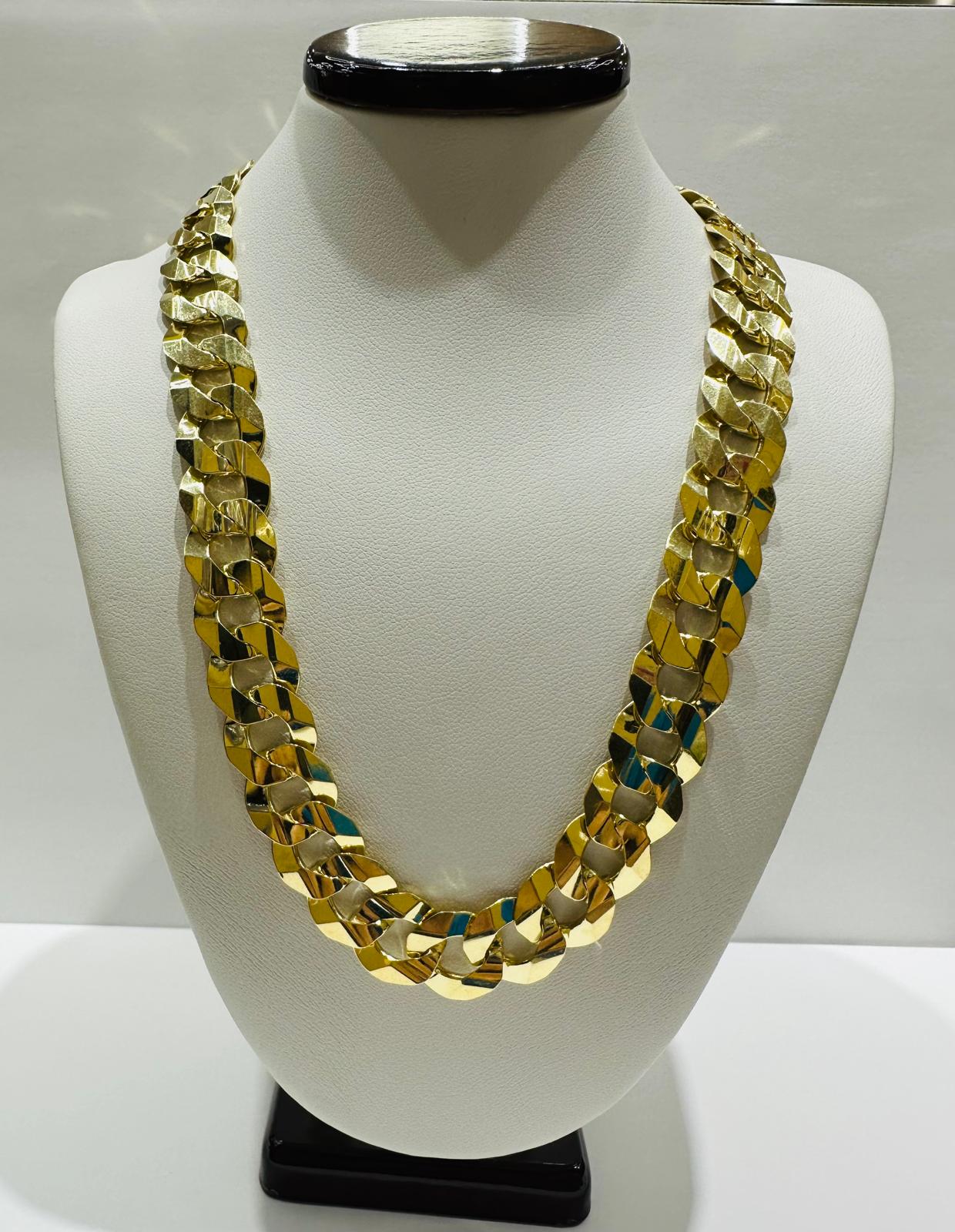10K GOLD CUBAN LINK CHAIN NECKLACE 28"  12.55mm  94.8gm