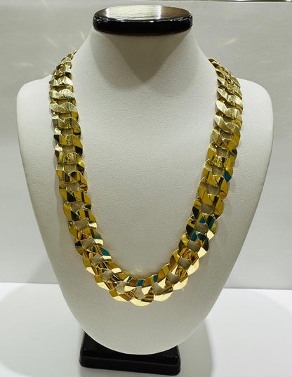 10K GOLD CUBAN LINK CHAIN NECKLACE 28"  12.55mm  94.8gm