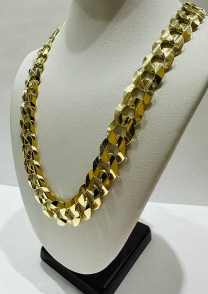10K GOLD CUBAN LINK CHAIN NECKLACE 28"  12.55mm  94.8gm