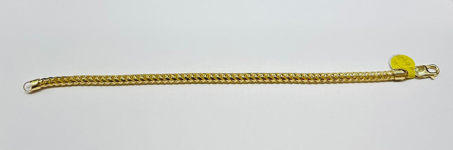 18K GOLD PINEAPPLE FRANCO LINK BRACELET  8.5"  4.50mm   32.2gm