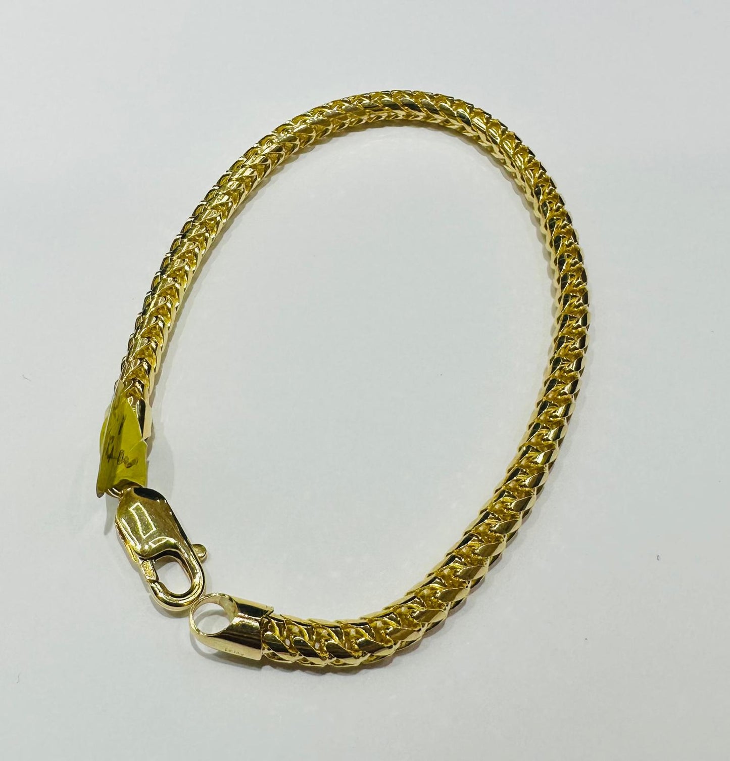 18K GOLD PINEAPPLE FRANCO LINK BRACELET  8.5"  4.50mm   32.2gm