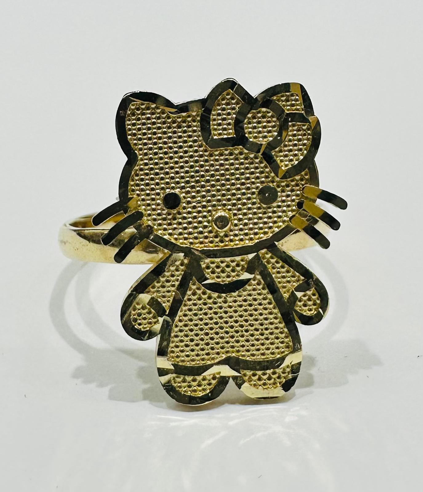 10K GOLD KITTY RING  WEIGHT: 2.3gm