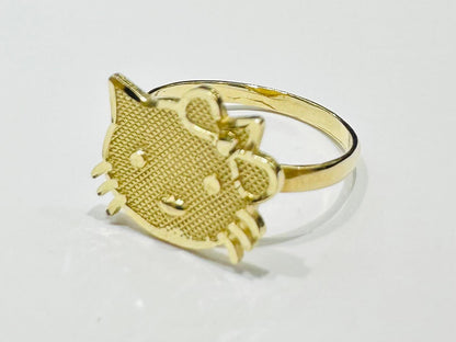 10K GOLD KITTY RING  WEIGHT:  2.0gm