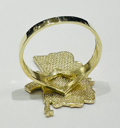 10K GOLD AK47 KITTY RING   WEIGHT:  3.0gm