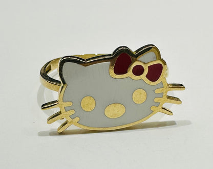 10K GOLD KITTY RING    WEIGHT:  3.6gm
