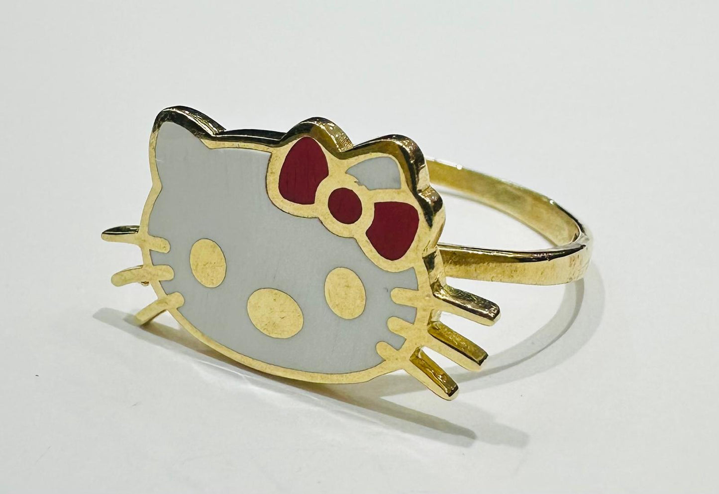 10K GOLD KITTY RING    WEIGHT:  3.6gm