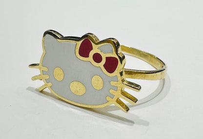 10K GOLD KITTY RING    WEIGHT:  3.6gm