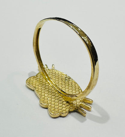 10K GOLD KITTY RING    WEIGHT:  3.6gm