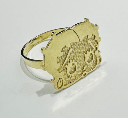 10K GOLD BETTY BOOP RING    WEIGHT:  3.1gm