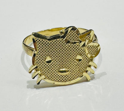 10K GOLD KITTY RING   WEIGHT:  1.9gm