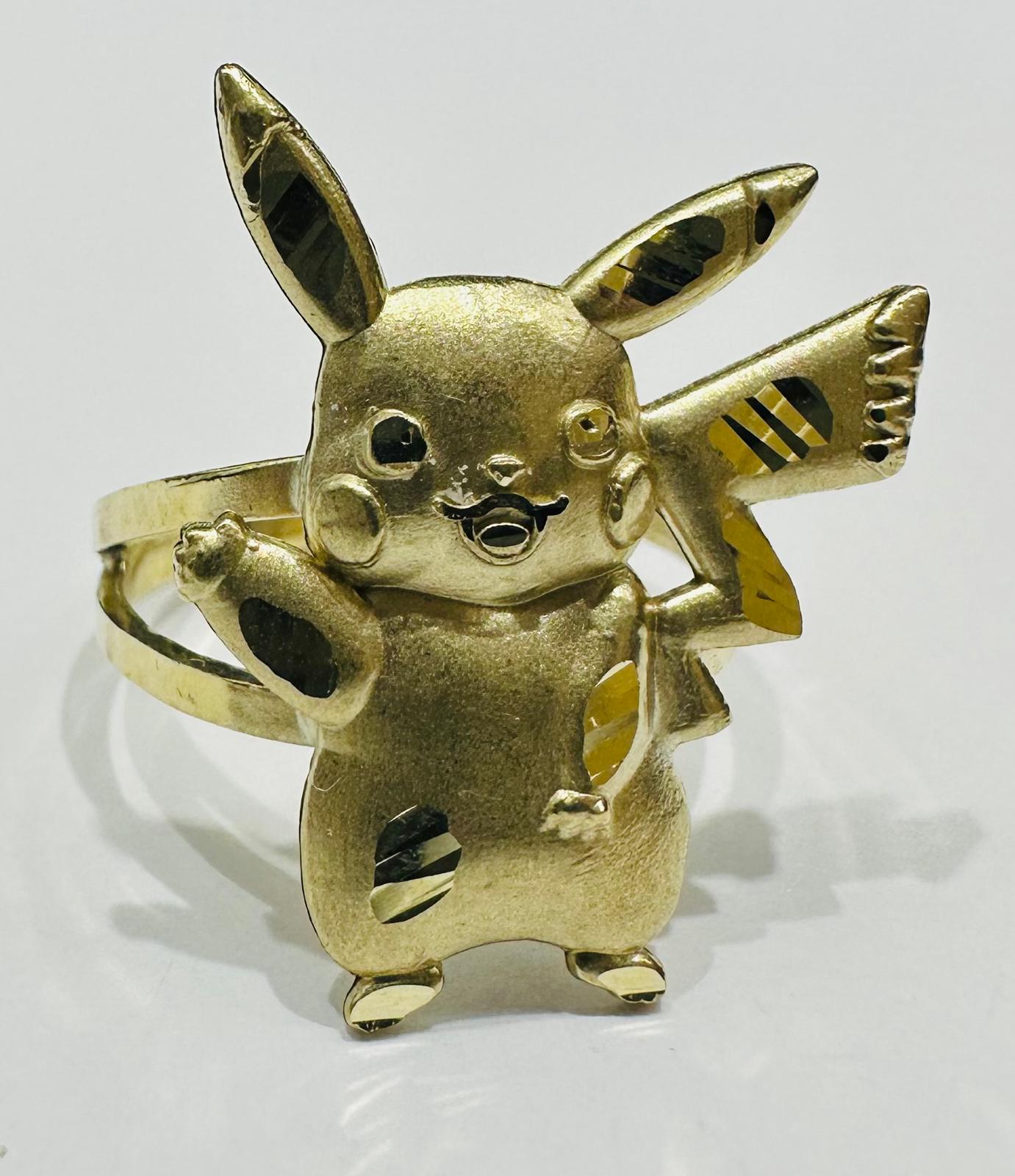 10K GOLD POKEMON PIKACHU RING  WEIGHT: 3.5gm