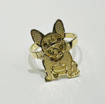 10K GOLD BULLDOG RING  WEIGHT: 2.8gm