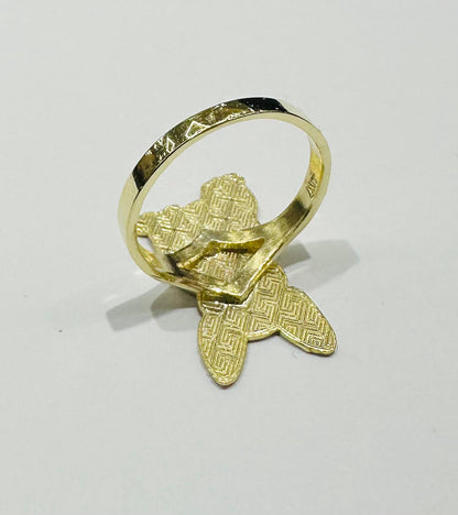 10K GOLD BULLDOG RING  WEIGHT: 2.8gm
