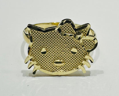 10K GOLD KITTY RING  WEIGHT:  2.0gm