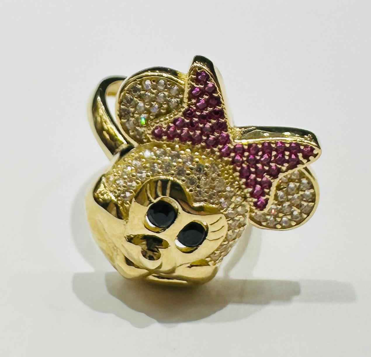 10K GOLD MINNIE MOUSE RING  WEIGHT: 4.3gm