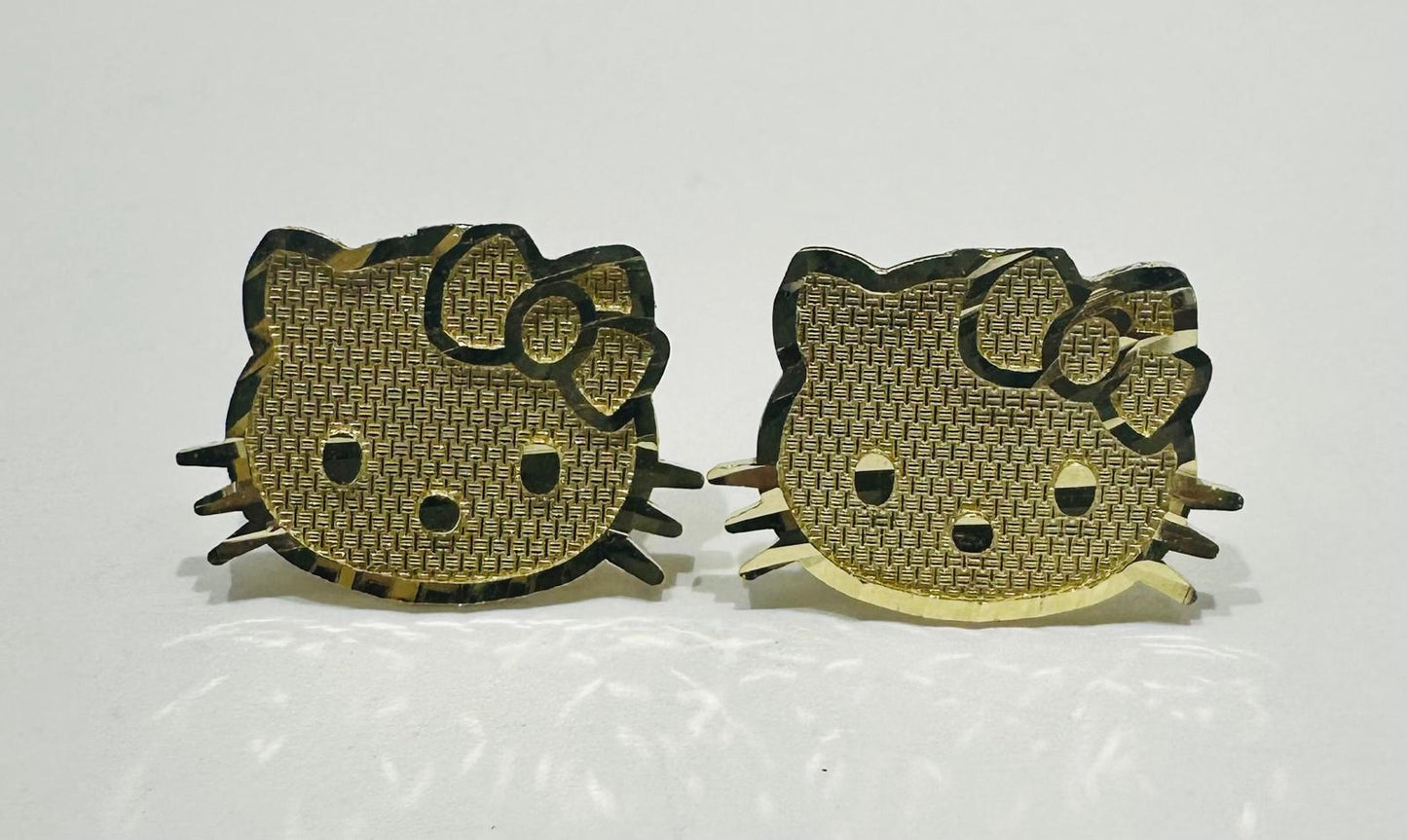 10K GOLD KITTY EARRINGS  WEIGHT: 1.7gm