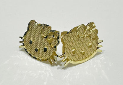10K GOLD KITTY EARRINGS  WEIGHT: 1.7gm