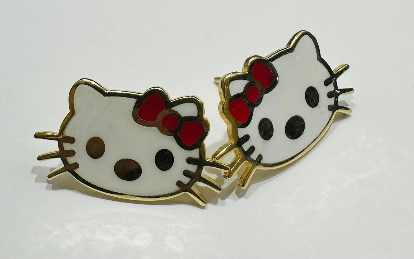 10K GOLD KITTY EARRINGS  WEIGHT: 4.4gm