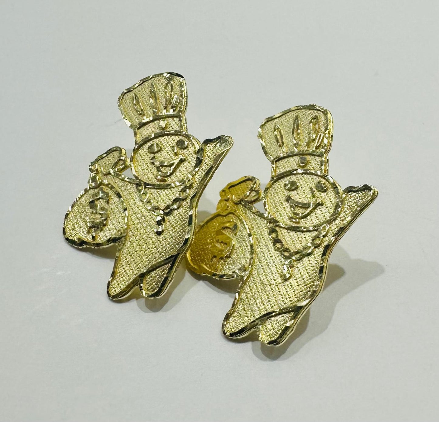 10K GOLD DOUGHBOY EARRINGS  WEIGHT: 3.6gm