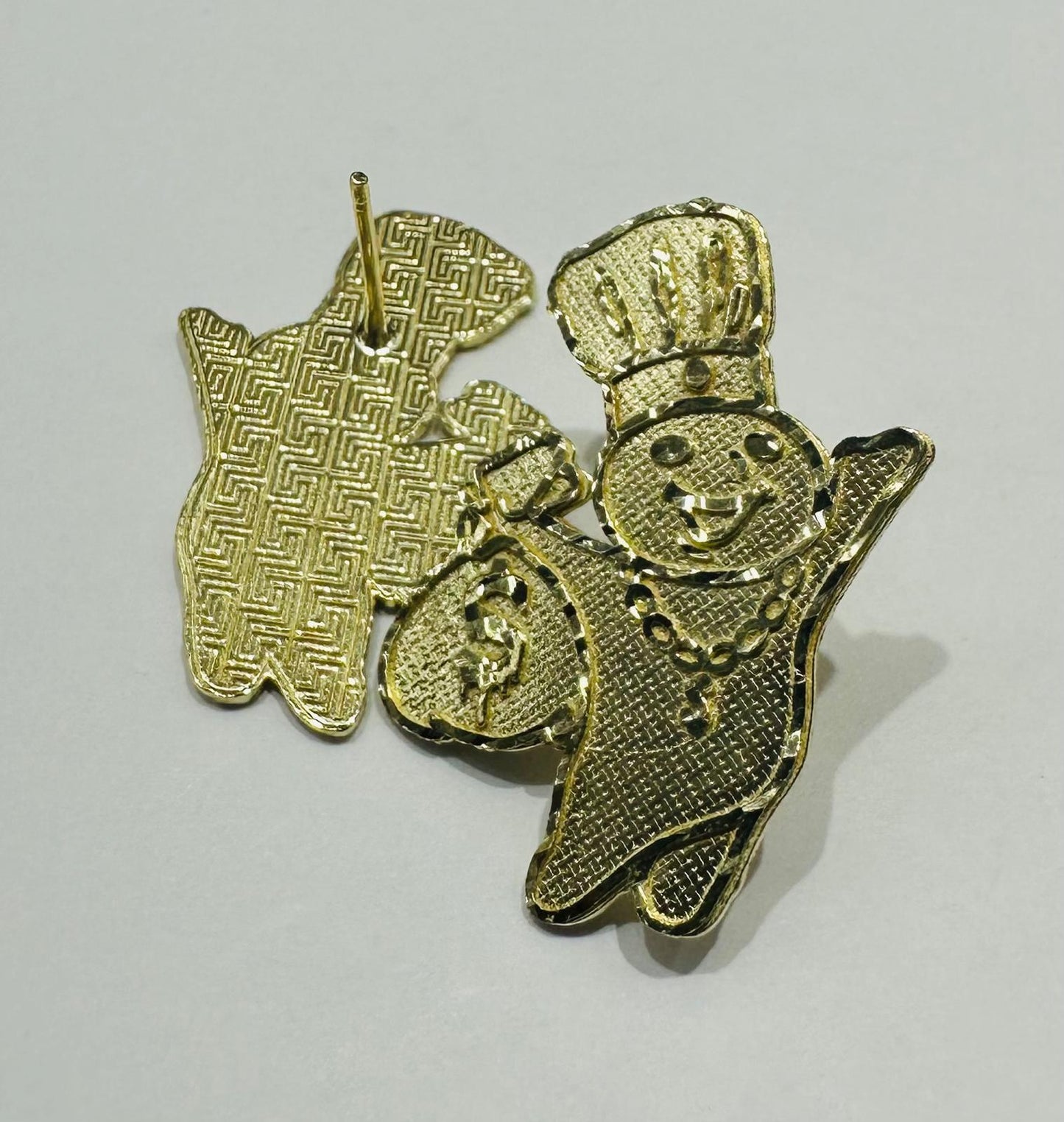 10K GOLD DOUGHBOY EARRINGS  WEIGHT: 3.6gm