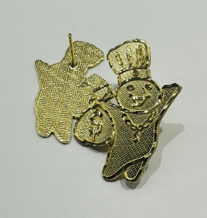 10K GOLD DOUGHBOY EARRINGS  WEIGHT: 3.6gm
