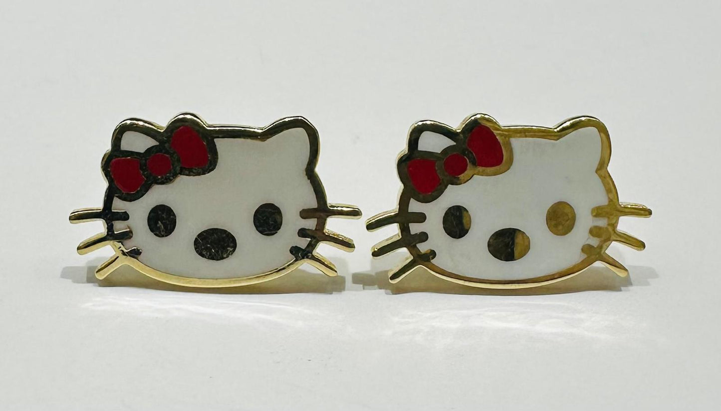 10K GOLD KITTY EARRINGS  WEIGHT: 3.1gm