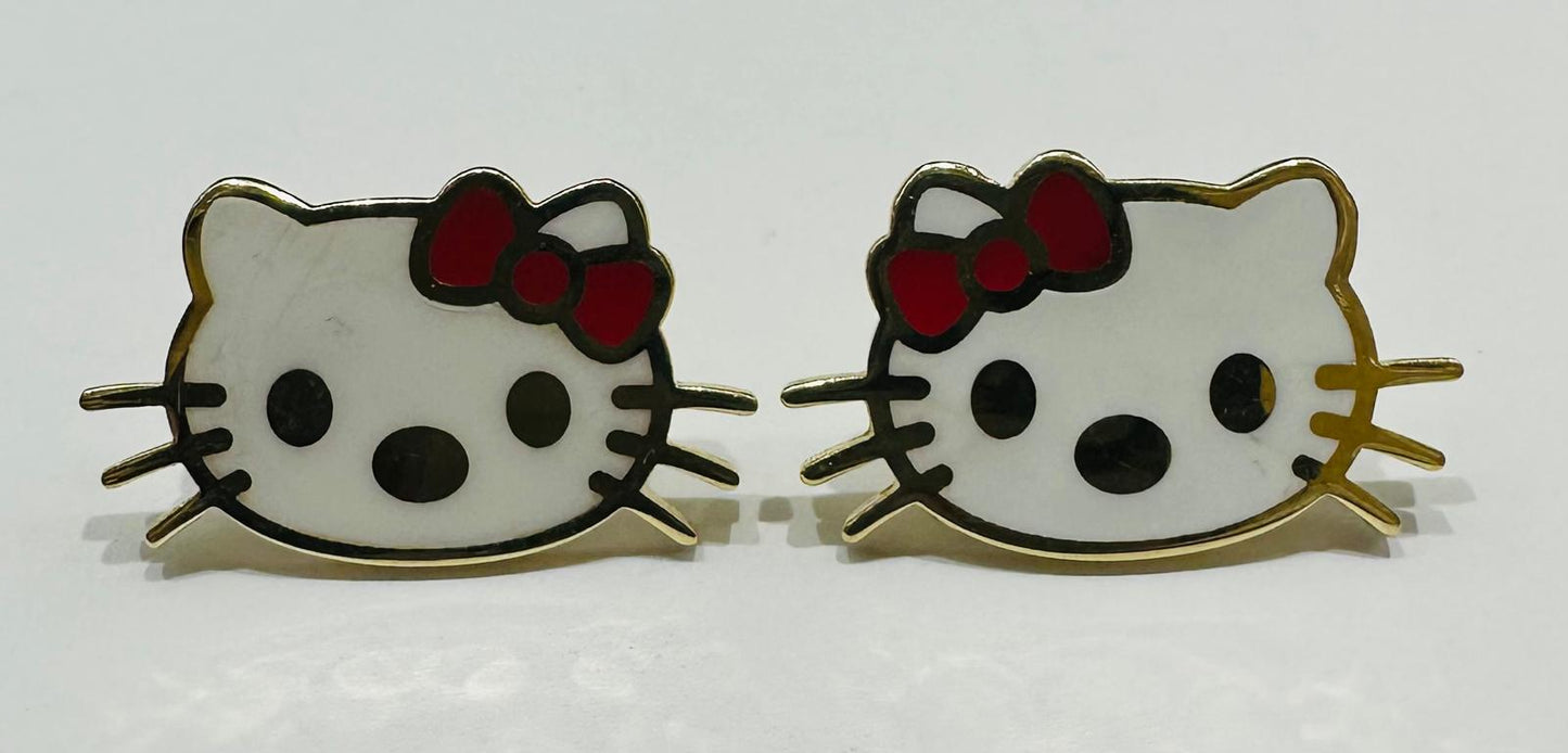 10K GOLD KITTY EARRINGS  WEIGHT: 4.4gm