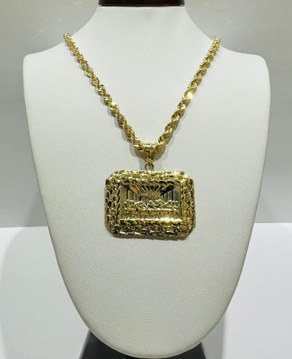 10K GOLD LAST SUPPER CHAIN AND PENDANT SET- 24"  WEIGHT: 11.9gm