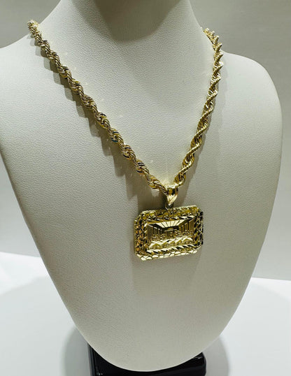 10K GOLD LAST SUPPER CHAIN AND PENDANT SET- 22"  WEIGHT:8.2gm