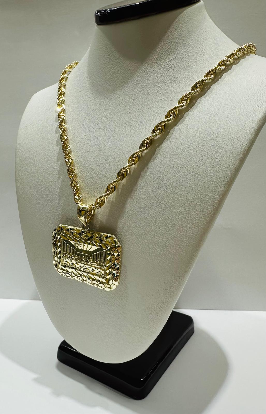 10K GOLD LAST SUPPER CHAIN AND PENDANT SET- 24"  WEIGHT: 11.9gm
