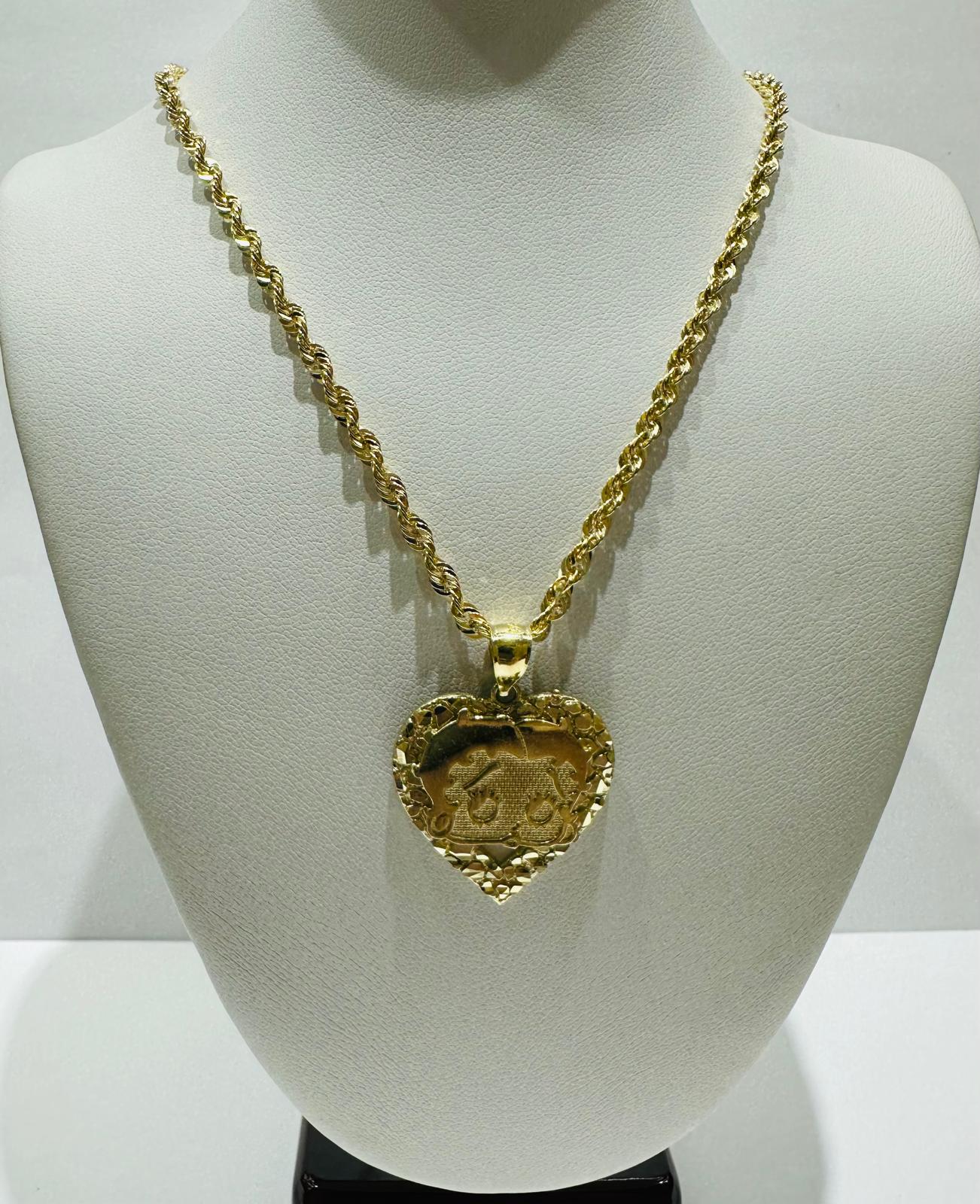 10K GOLD BETTY BOOP CHAIN AND PENDANT SET-  20"   7.8gm