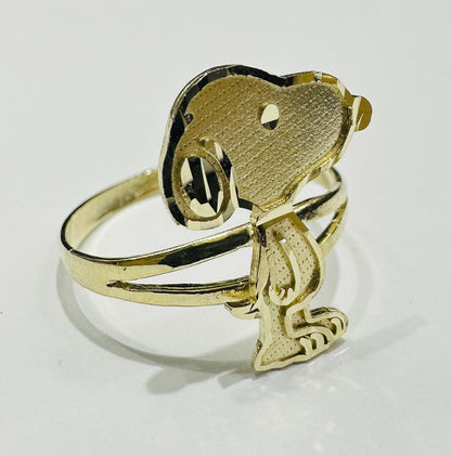10K GOLD SNOOPY RING- WEIGHT:  1.6gm