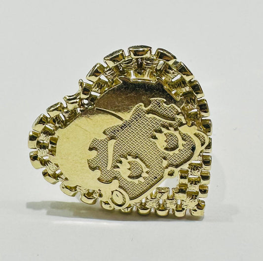 10K GOLD BETTY BOOP HEART RING- WEIGHT:  4.4gm
