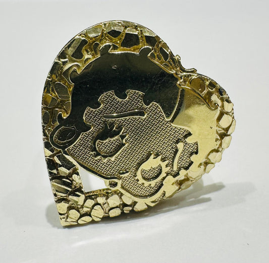 10K GOLD BETTY BOOP HEART RING- WEIGHT:  5.1gm