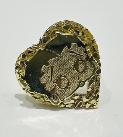 10K GOLD BETTY BOOP HEART RING- WEIGHT:  5.1gm