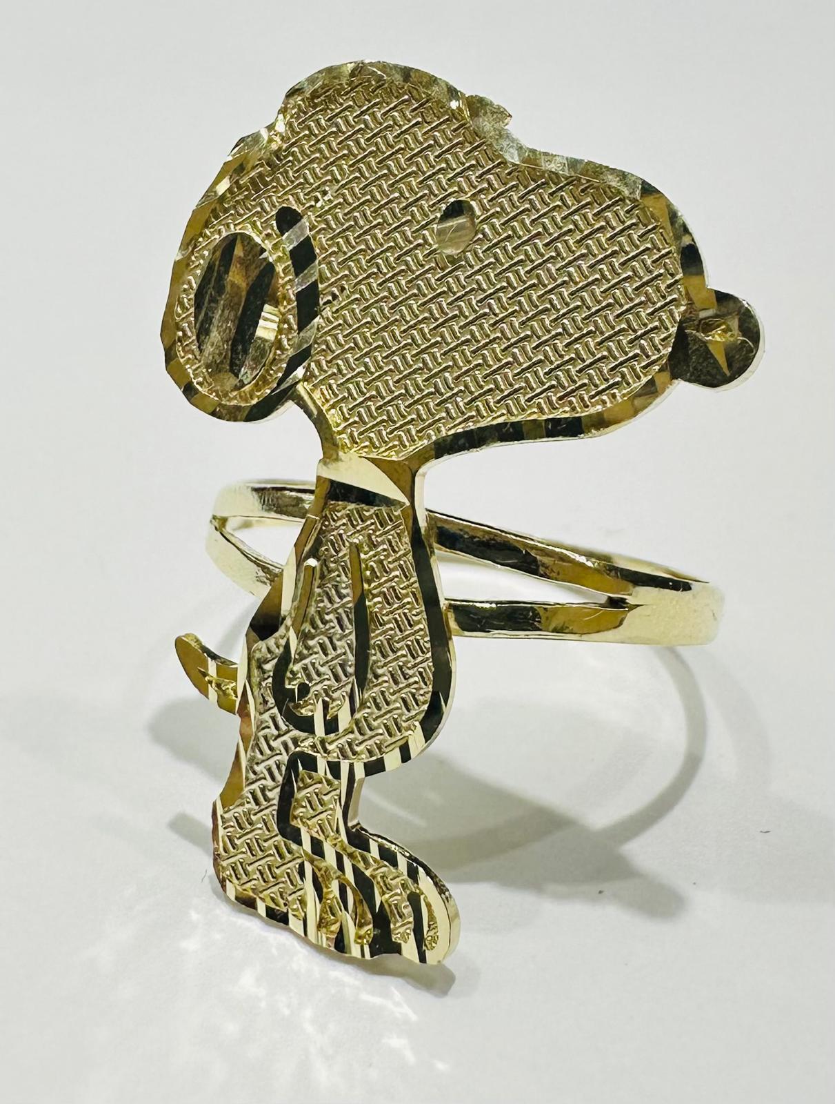 10K GOLD SNOOPY RING- WEIGHT:  2.4gm