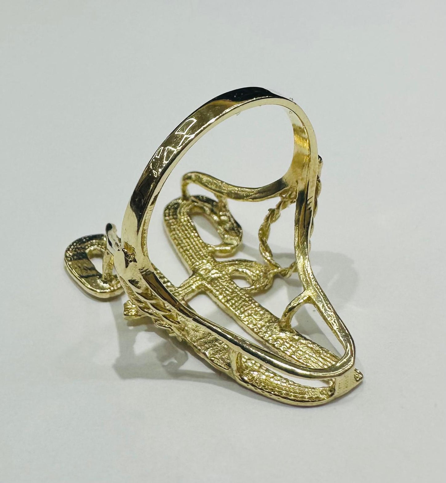 10K GOLD INITIAL LETTER "A" RING- WEIGHT:  3.4gm