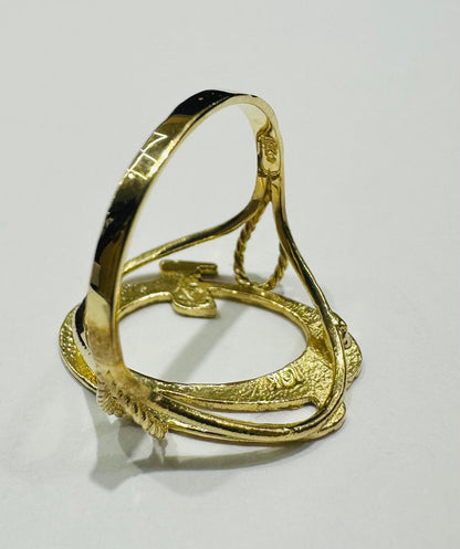 10K GOLD INITIAL LETTER "Q" RING- WEIGHT:  2.8gm