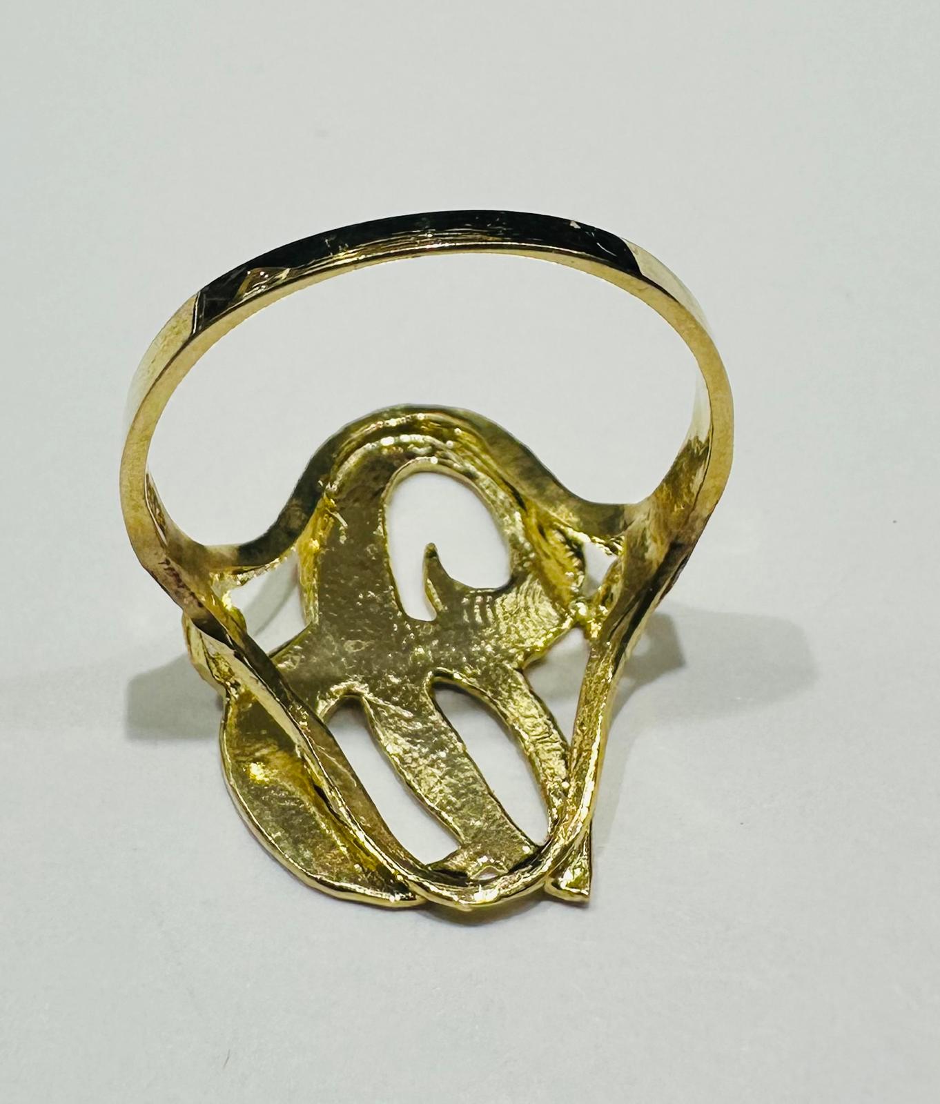 10K GOLD INITIAL LETTER "C" RING- WEIGHT:  2.1gm