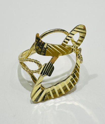 10K GOLD INITIAL LETTER "L" RING- WEIGHT:  2.2gm