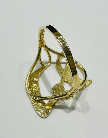 10K GOLD INITIAL LETTER "L" RING- WEIGHT:  2.2gm
