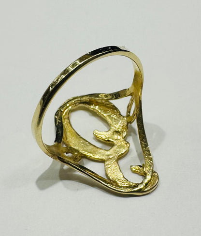 10K GOLD INITIAL LETTER "E" RING- WEIGHT:  1.6gm