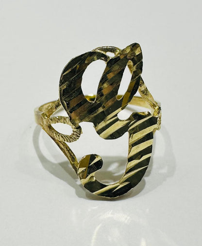 10K GOLD INITIAL LETTER "G" RING- WEIGHT:  1.5gm