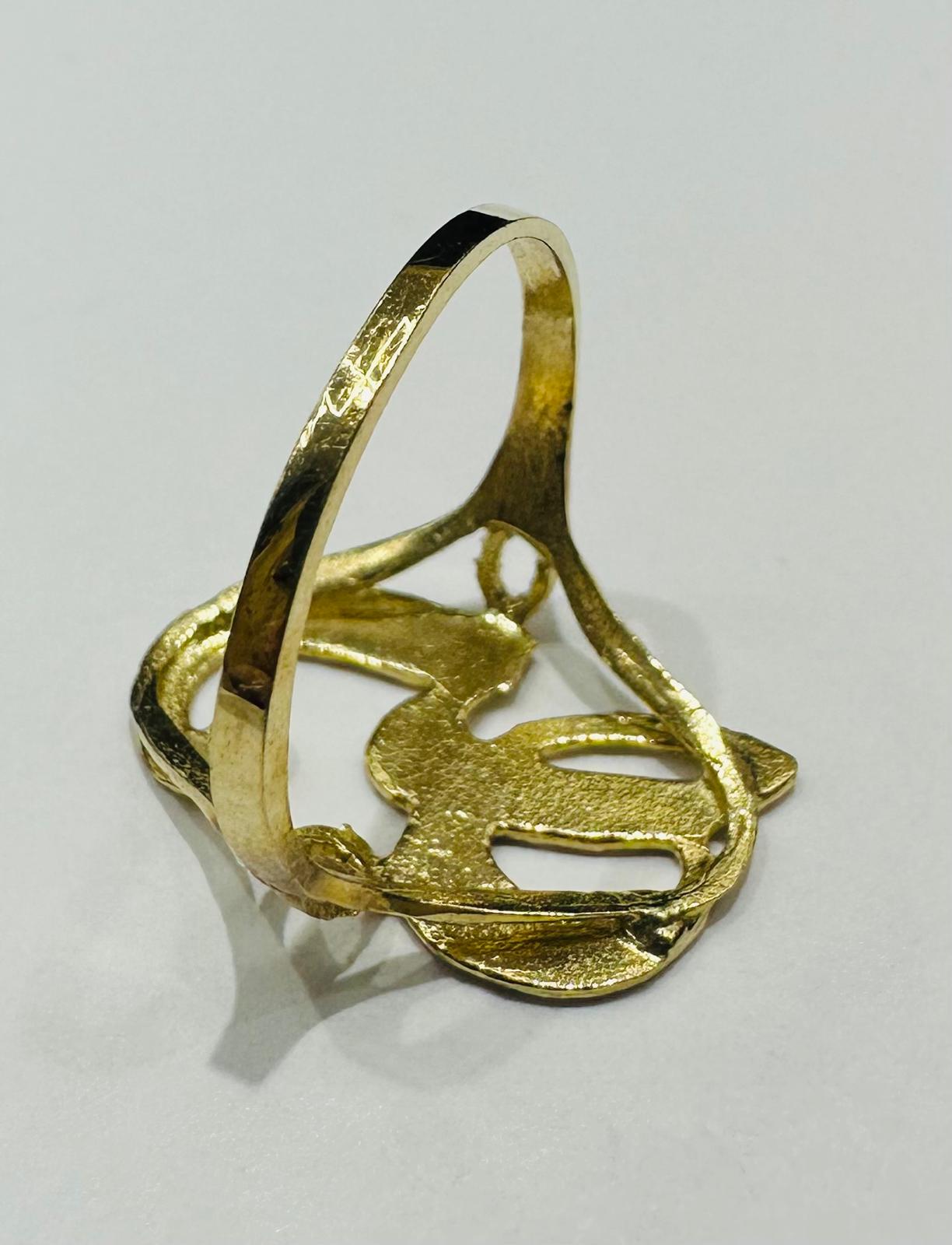 10K GOLD INITIAL LETTER "G" RING- WEIGHT:  1.5gm