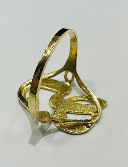 10K GOLD INITIAL LETTER "G" RING- WEIGHT:  1.5gm