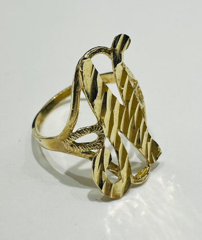 10K GOLD INITIAL LETTER "N" RING- WEIGHT:  1.7gm