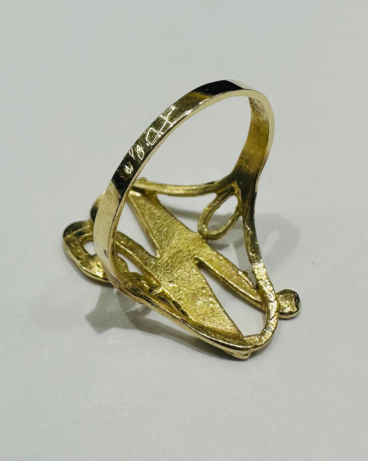 10K GOLD INITIAL LETTER "N" RING- WEIGHT:  1.7gm